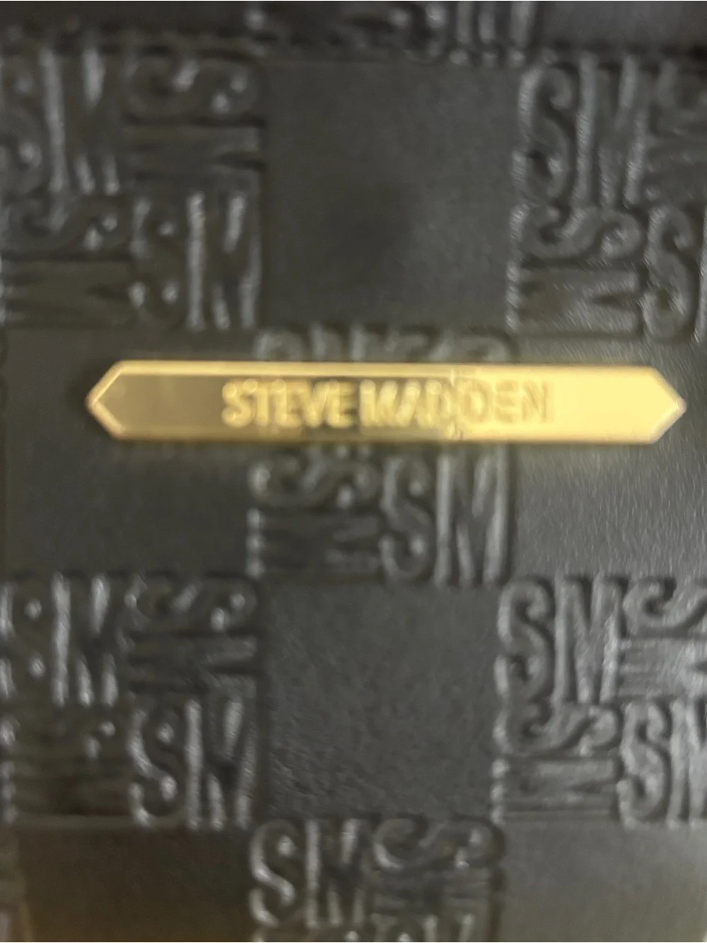 Steve Madden Embossed Black Satchel Handbag